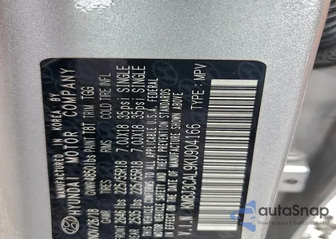 2019 Hyundai Tucson Limited z USA, uszkodzony, nr VIN KM8J3CAL9KU904166